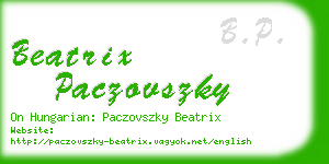 beatrix paczovszky business card